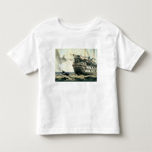 元の大西洋ケーブルを置くHMS Agamemnon トドラーTシャツ (正面)