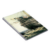 元の大西洋ケーブルを置くHMS Agamemnon ノートブック (右側)