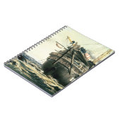 元の大西洋ケーブルを置くHMS Agamemnon ノートブック (左側)