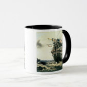 元の大西洋ケーブルを置くHMS Agamemnon マグカップ (正面右)