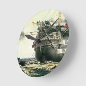 元の大西洋ケーブルを置くHMS Agamemnon ラウンド壁時計 (傾斜)