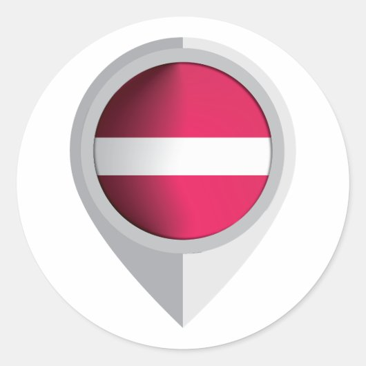 元の家族のラトビアのピンの場所フラグ ラウンドシール (正面)