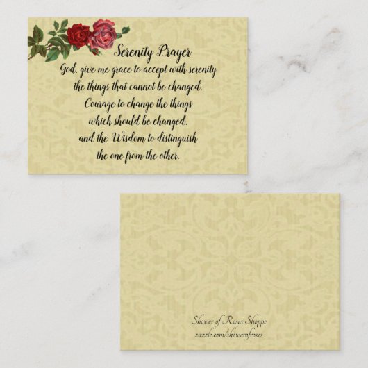 元の平静の祈りの言葉の神聖なカード 名刺 (正面/裏面)