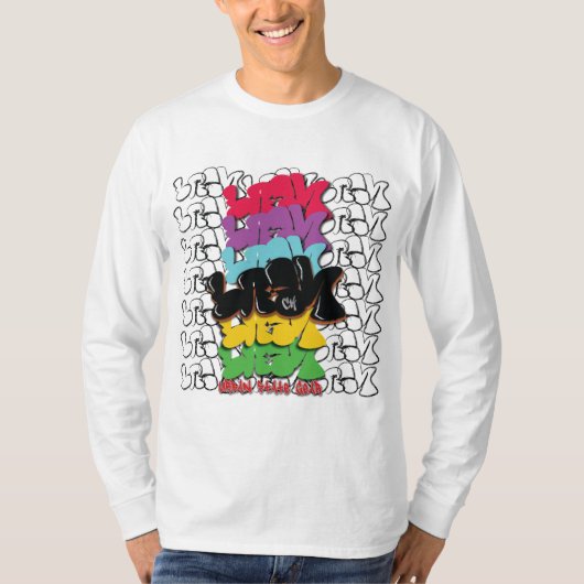 元の泡手紙の鞭の長袖のワイシャツ Tシャツ (正面)