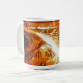 元の火花を垂直にします コーヒーマグカップ (正面左)