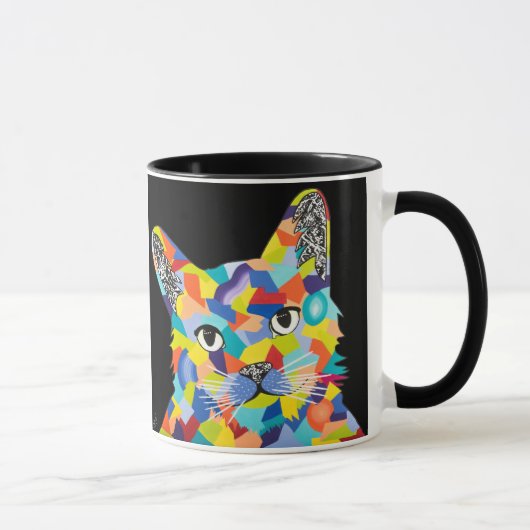 元の猫のアートワークイメージのマグ マグカップ (右)
