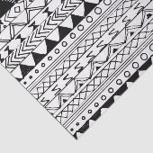 元の白黒の手描きのアズテック派のパターン 薄葉紙 (詳細)