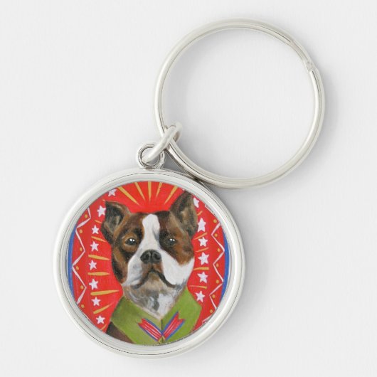 元の短い犬のキーホルダー キーホルダー (正面)