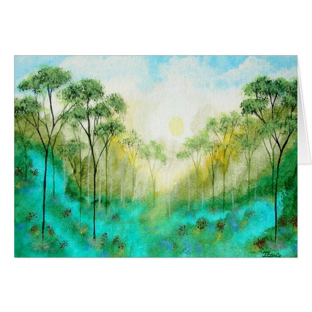 元の絵画からの平静の挨拶のメッセージカード (正面横)