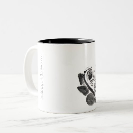 元の絵画中国のな猿年の(占星術の)十二宮図のマグ ツートーンマグカップ (正面左)