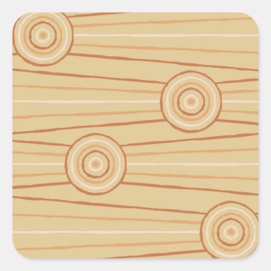 元の線と円絵画の スクエアシール (正面)