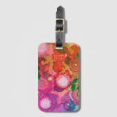 元の芸術およびデジタルグラフィックおよび花柄 ラゲッジタグ (正面縦)