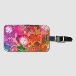 元の芸術およびデジタルグラフィックおよび花柄 ラゲッジタグ