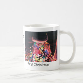 元の芸術のプリントが付いている初めてのクリスマスのマグ コーヒーマグカップ