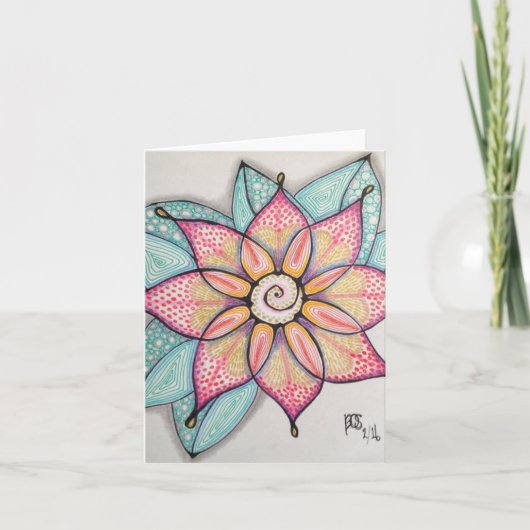 元の芸術のメッセージカード サンキューカード (正面)