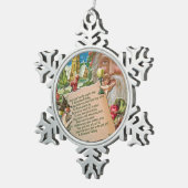 元の芸術、ビクトリアンなクリスマスのコラージュのオーナメント スノーフレークピューターオーナメント (右)