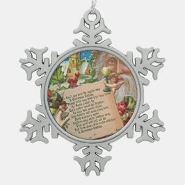 元の芸術、ビクトリアンなクリスマスのコラージュのオーナメント スノーフレークピューターオーナメント