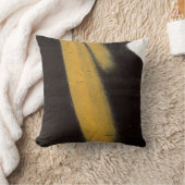 元の芸術: "macroffiti: 黄色、黒い及び白" クッション (ブランケット)