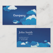 元の青空および白の雲の名刺 名刺 (正面/裏面)