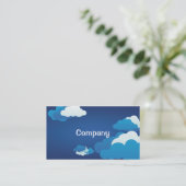 元の青空および白の雲の名刺 名刺 (スタンド正面)