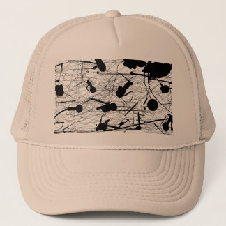 元の黒い（ばちゃばちゃ）跳ねるの絵画 キャップ