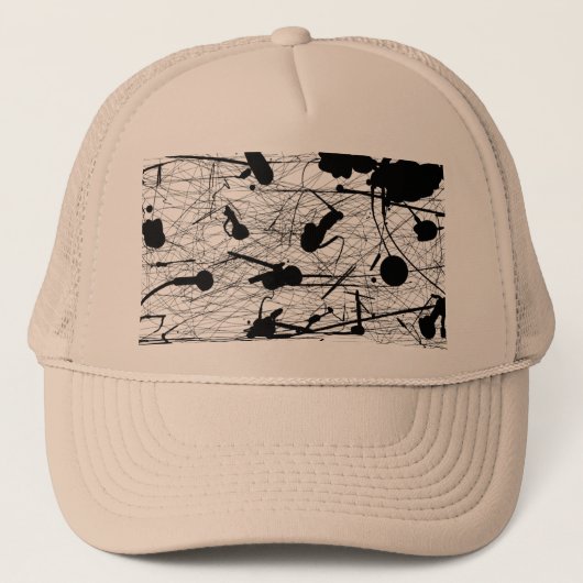 元の黒い(ばちゃばちゃ)跳ねるの絵画 キャップ (正面)