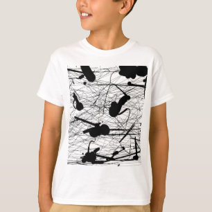 元の黒い（ばちゃばちゃ）跳ねるの絵画 Tシャツ