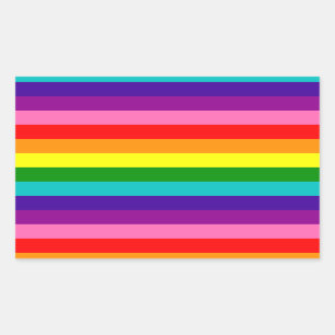 元の8ストライプLGBTゲイプライドの虹の旗 長方形シール