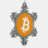 元のBitcoinのロゴのクリスマスの雪片のオーナメント スノーフレークピューターオーナメント (左)