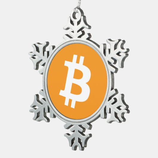 元のBitcoinのロゴのクリスマスの雪片のオーナメント スノーフレークピューターオーナメント (右)