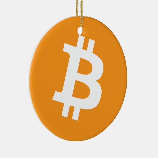 元のBitcoinのロゴの記号のクリスマスのオーナメント セラミックオーナメント (右)