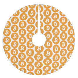 元のBitcoinのロゴの記号のクリスマスツリーのスカート ブラッシュドポリエステルツリースカート