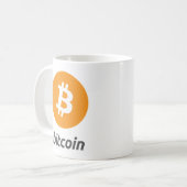 元のBitcoinのロゴの記号のコーヒー・マグ コーヒーマグカップ (正面左)