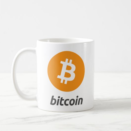 元のBitcoinのロゴの記号のコーヒー・マグ コーヒーマグカップ (左)