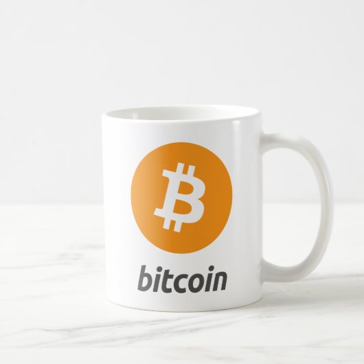 元のBitcoinのロゴの記号のコーヒー・マグ コーヒーマグカップ (右)
