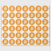元のBitcoinのロゴの記号の暗号の包装紙 ラッピングペーパー (フラット)
