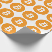 元のBitcoinのロゴの記号の暗号の包装紙 ラッピングペーパー (角)