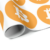 元のBitcoinのロゴの記号の暗号の包装紙 ラッピングペーパー (ロールコーナー)