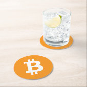 元のBitcoinのロゴの記号の暗号の飲み物のコースター ラウンドペーパーコースター (インサイチュ)