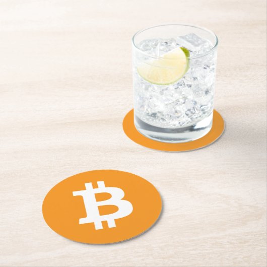 元のBitcoinのロゴの記号の暗号の飲み物のコースター ラウンドペーパーコースター (インサイチュ)
