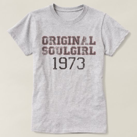元のSoulgirl 1973のレトロの精神の音楽ファンのティー Tシャツ (デザイン正面)