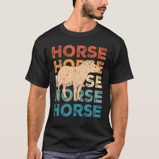 元モルモン+タピール+馬+LDS+レトロ+元モルモン馬 Tシャツ (正面)