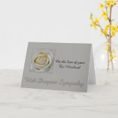 元夫の損失バラ悔やみや弔慰カード カード (黄色い花)