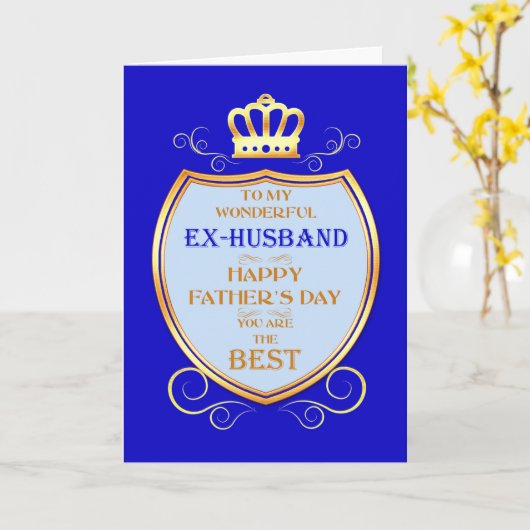 元夫の父の日と盾 カード (黄色い花)