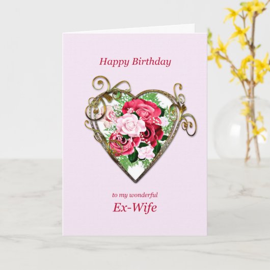 元妻誕生日アンティーク絵を描バラ カード (黄色い花)