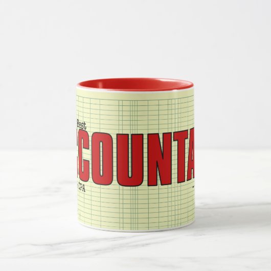 元帳と名最高の前付き世界会計士 マグカップ (中央)