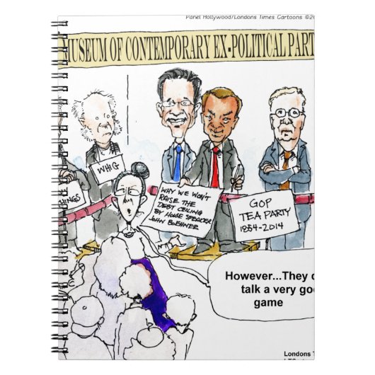 元政党ギフト&ティおもしろいー博物館 ノートブック (正面)