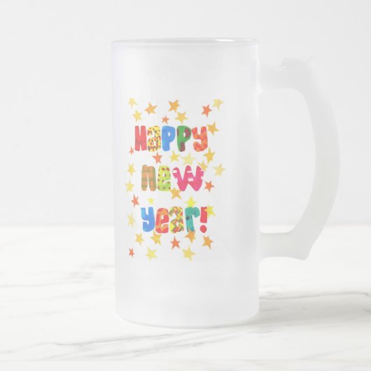 元旦の曇りガラスのマグカップ フロストグラスビールジョッキ (右)