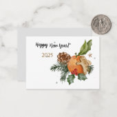 「元旦の水彩北京語 ノートカード (正面/裏面インサイチュ)