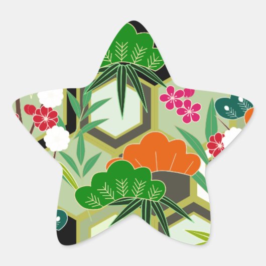 元旦ジャパン日本のスタイル 星シール (正面)